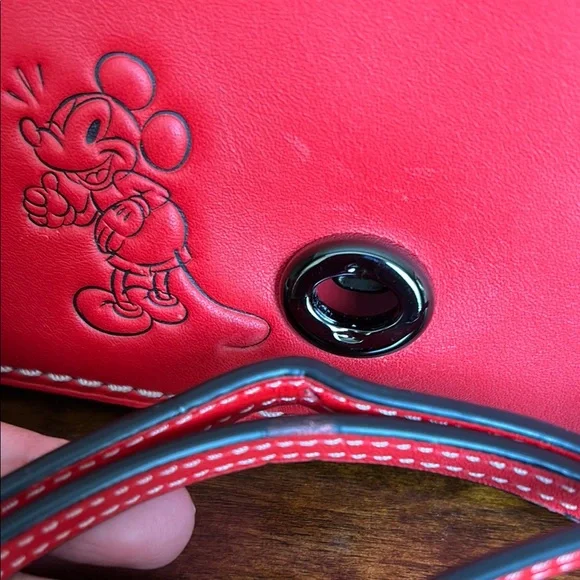 Coach 1941 Disney x Coach Dinky Mickey Red Leather Crossbody Bag - Picture 12 of 15